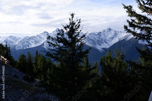 Photo of the Sundance Range in the Canadian Rockies within Banff National Park in Alberta, Canada.