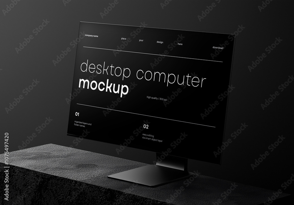 Software Computer Mockup Desktop Computer Mockup Generated with AI Stock Template | Adobe Stock
