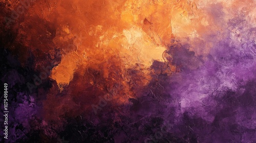 Abstract painted background featuring shades of dark orange brown and purple