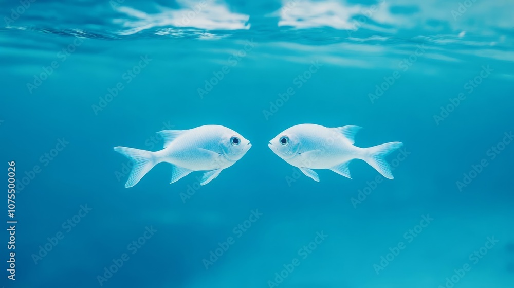 Fototapeta premium Pisces fish in peaceful underwater scene, unity and balance