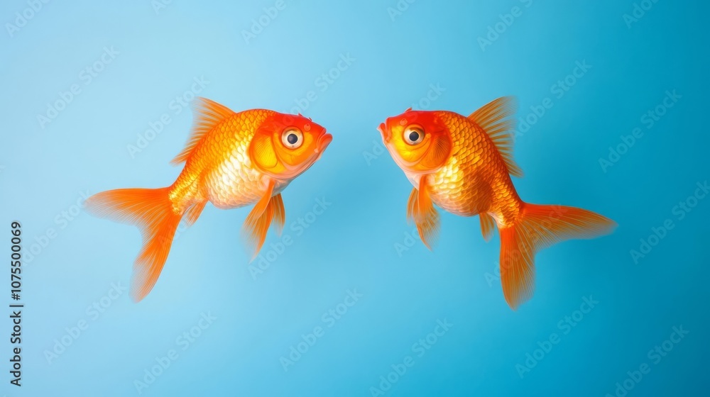 Pisces fish in synchronized motion, symbol of balance Pisces fish in synchronized motion, symbol of balance