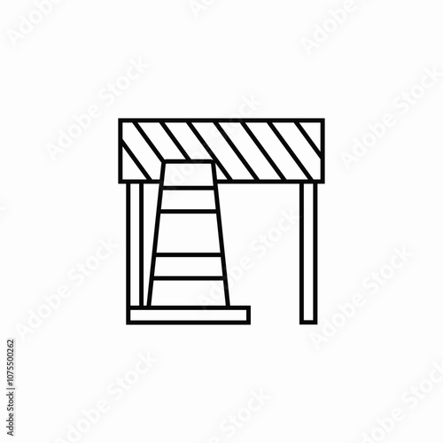construction barrier cone icon sign vector