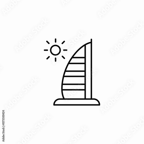 dubai sunny day icon sign vector