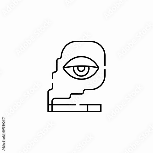 eye disease smoking icon sign vector