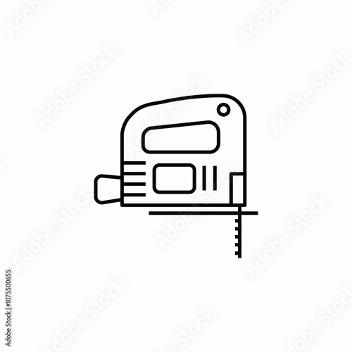 electric jigsaw icon sign vector
