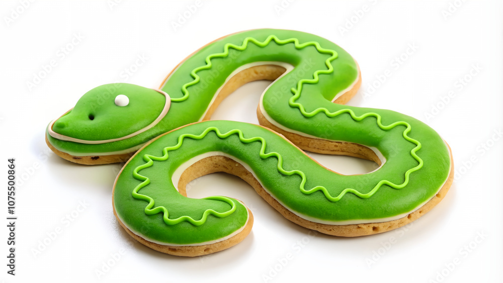 Naklejka premium cookie green snake symbol of 2025