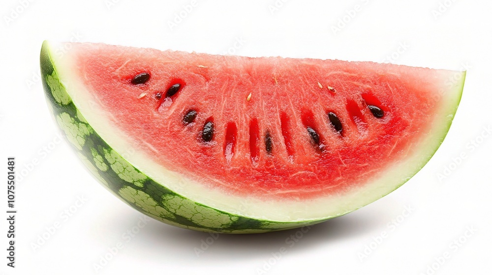 Fresh Watermelon Slice Isolated on White Background, Perfect for Summer Designs, Healthy Eating Inspiration, and Refreshing Fruit Displays in Any Project Fresh Watermelon Slice Isolated on White Background, Perfect for Summer Designs, Healthy Eating Inspiration, and Refreshing Fruit Displays in Any Project