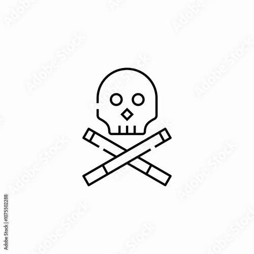 smoking kills skull icon sign vector