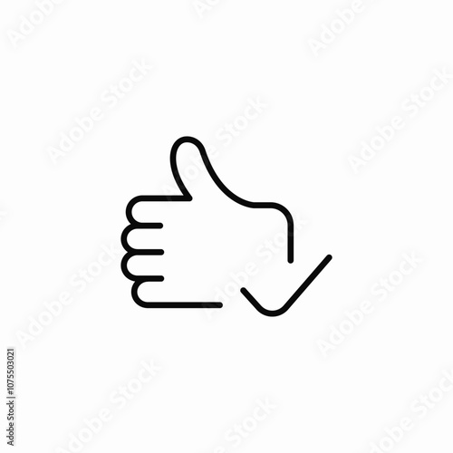 thumbs up like check mark icon sign vector