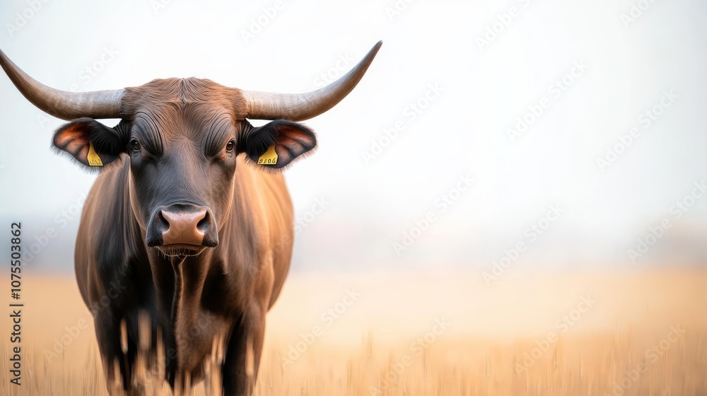 Taurus bull in tranquil field, earthy tones, grounded and steady Taurus bull in tranquil field, earthy tones, grounded and steady