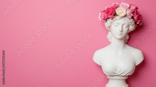 Virgo with flower crown, symbol of purity and calm