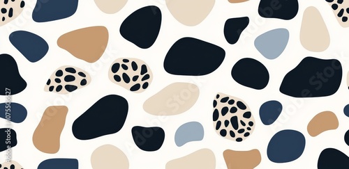 An abstract leopard print pattern in black, brown, and yellow