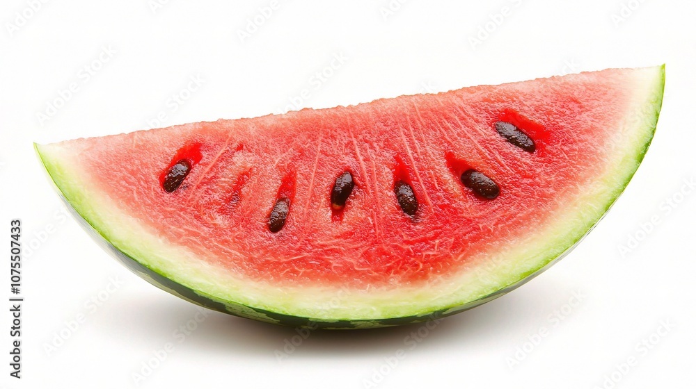 Vibrant Slice of Watermelon Isolated on a White Background Perfect for Summer Themes, Refreshing Recipe Ideas, or Fruit-Related Projects Vibrant Slice of Watermelon Isolated on a White Background Perfect for Summer Themes, Refreshing Recipe Ideas, or Fruit-Related Projects