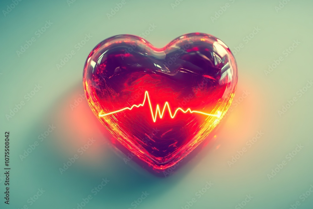 Red heart with pulse line symbol Red heart with pulse line symbol