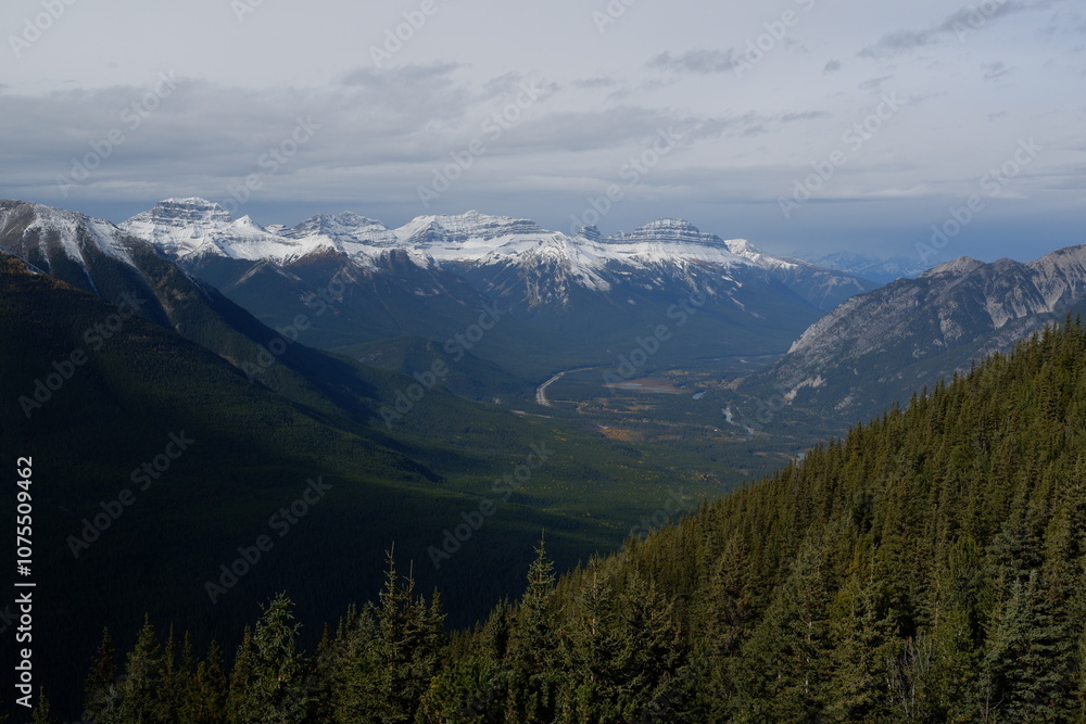 Fototapeta premium Photo of the Sundance Range in the Canadian Rockies within Banff National Park in Alberta, Canada.