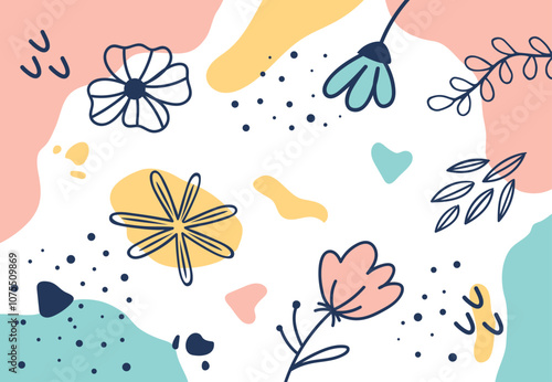 Abstract flowers flat design