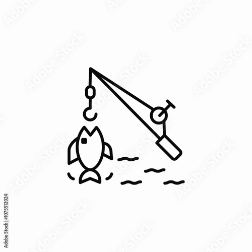 fishing hobby icon sign vector