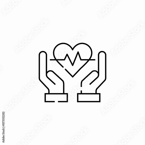 heart pulse care icon sign vector