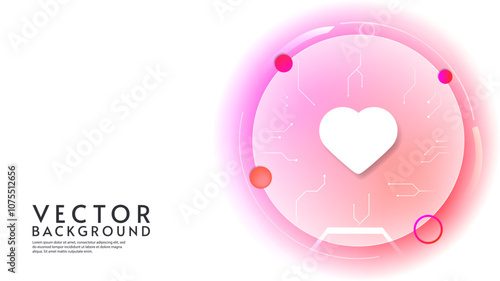 Heart icon. Digital technology background design. Vector illustration. Design for banner, wallpaper, background.