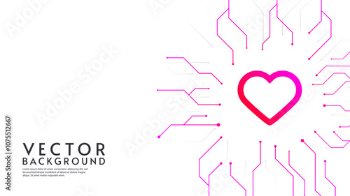 Heart icon. Digital technology background design. Vector illustration. Design for banner, wallpaper, background.