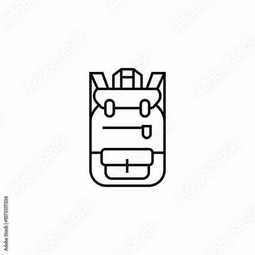 backpack hiking icon sign vector