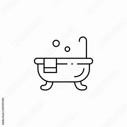 bathtube bathroom icon sign vector