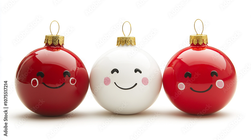 Christmas Ornament Decorations with Happy Faces Christmas Ornament Decorations with Happy Faces