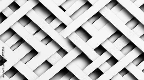 Abstract White Geometric Pattern  Interlocking Stripes  Modern Design