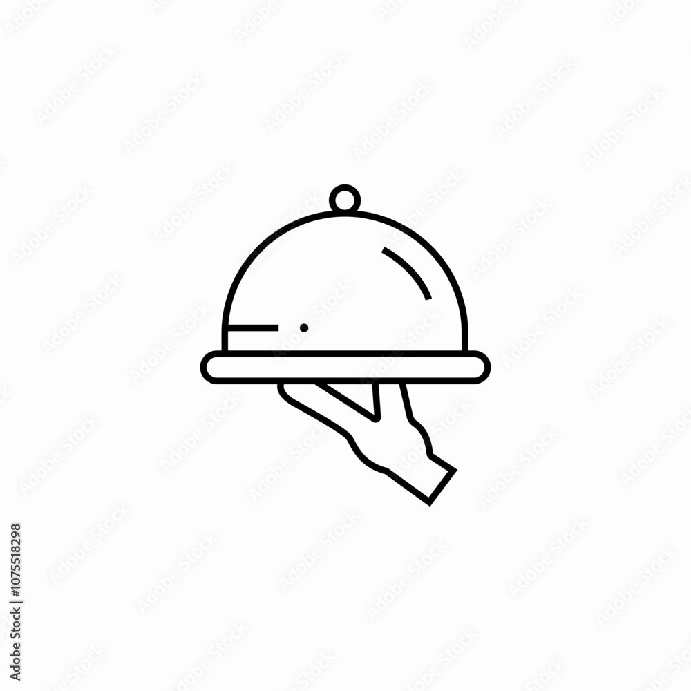 waiter food tray icon sign vector waiter food tray icon sign vector