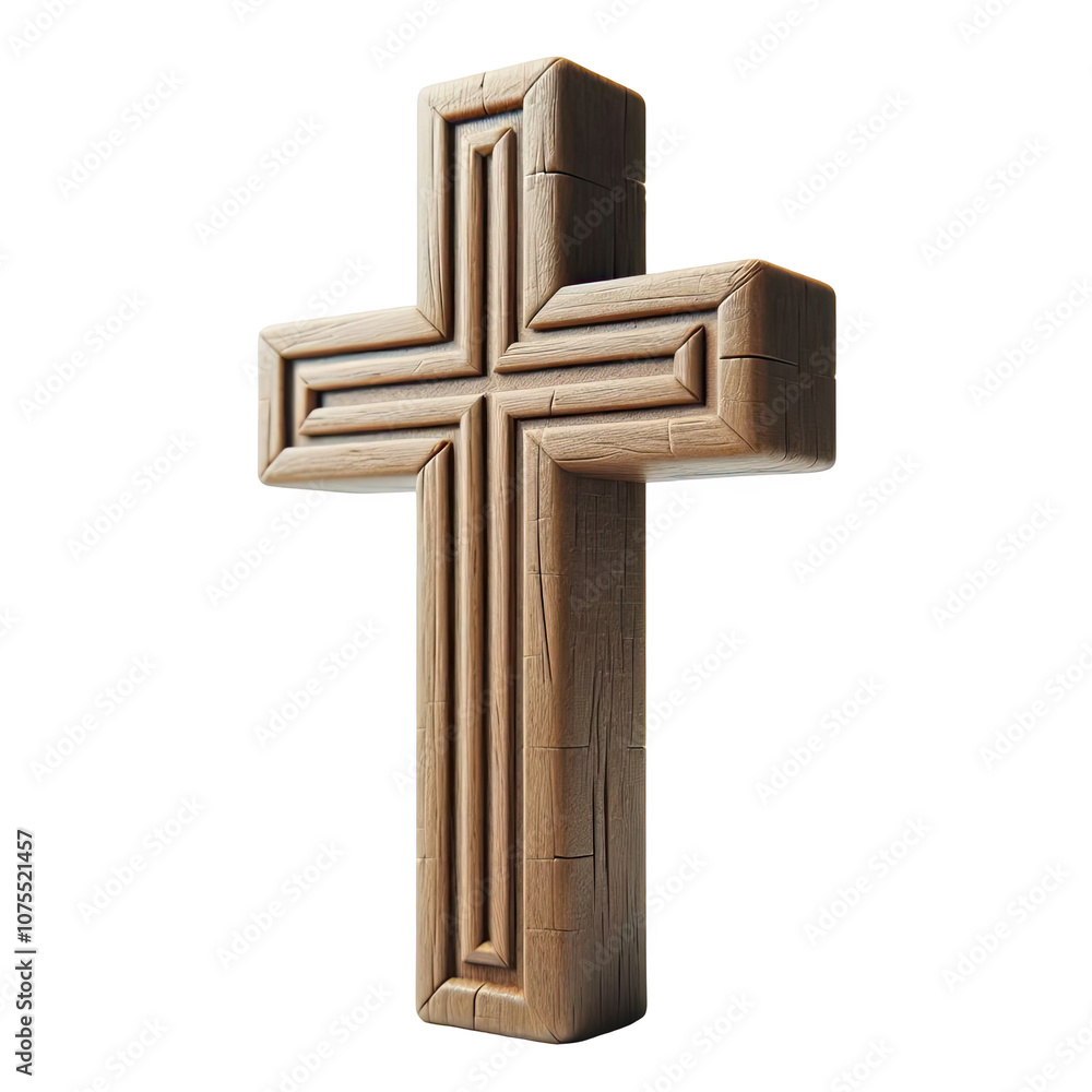 wooden cross isolated on white background PNG