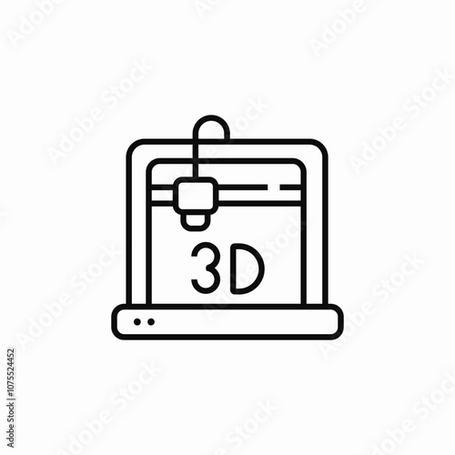 3d printer icon sign vector