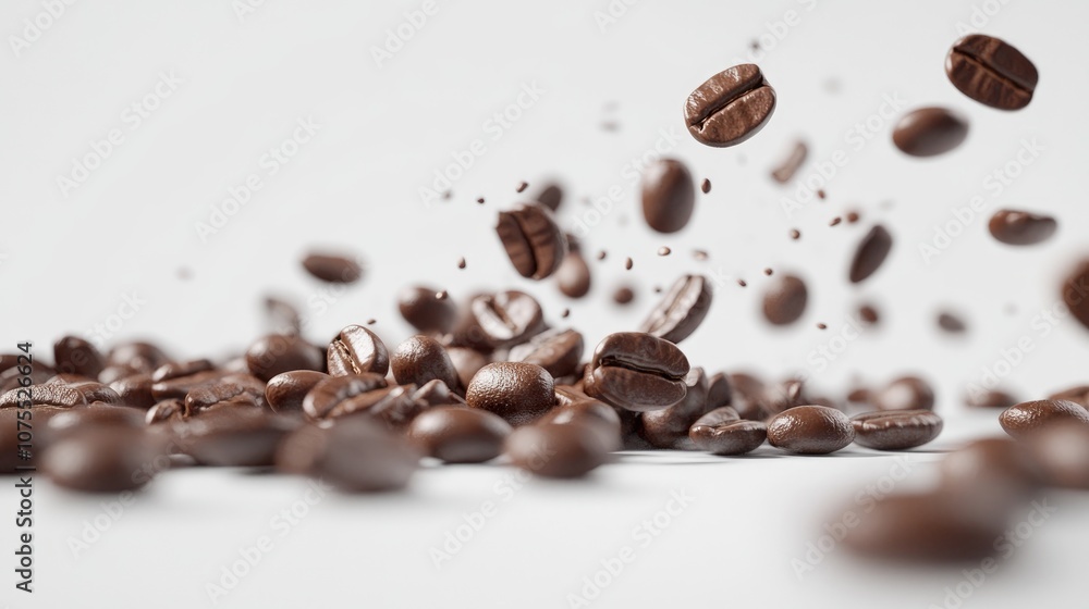 Ripe Arabica coffee beans on a white background Ripe Arabica coffee beans on a white background