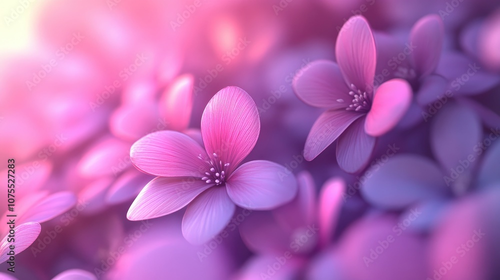 Close up macro of delicate small purple pink garden cowcockle flowers featuring a selective focus on a few petals Close up macro of delicate small purple pink garden cowcockle flowers featuring a selective focus on a few petals