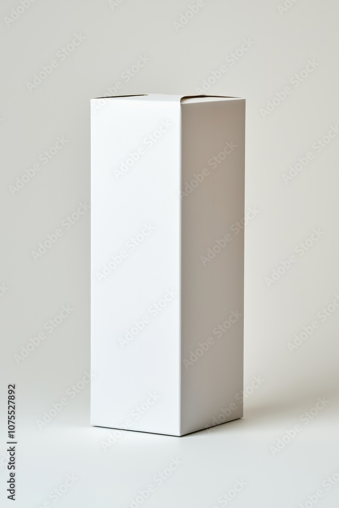 A white cardboard box with a white lid. The box is empty and has no writing on it A white cardboard box with a white lid. The box is empty and has no writing on it