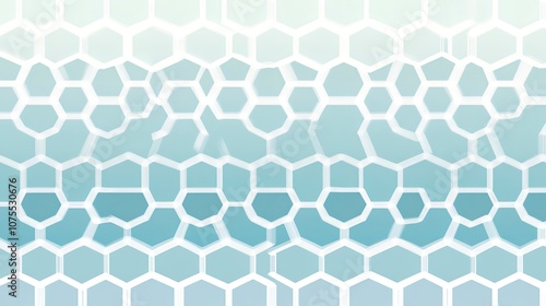 Elegant hexagonal grid pattern in soft blue gradients, minimalistic and geometric, giving a sense of structured sophistication and digital innovation.