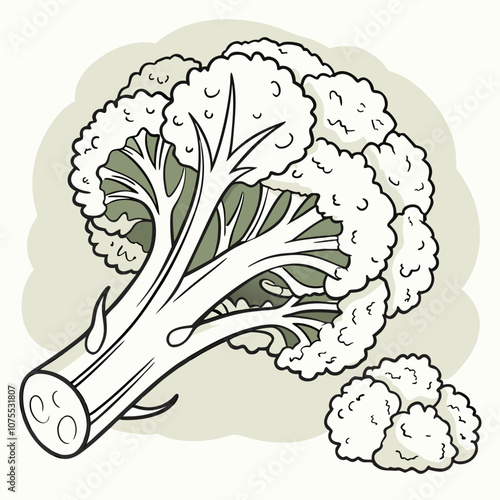 cauliflower cartoon illustration