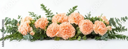 Wallpaper Mural Beautiful Arrangement of Peach Carnations and Greenery Torontodigital.ca