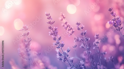 Soft and dreamy pastel pink and purple gradient with bokeh highlights, creating a magical and serene atmosphere.