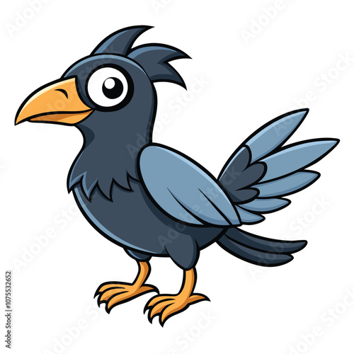 Rook bird Vector illustration isolated on white background