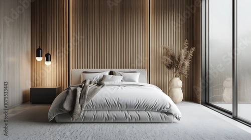 Beautiful Colored Mockup Bedroom Interior Blank Poster Decoration Art Background Image, generative AI