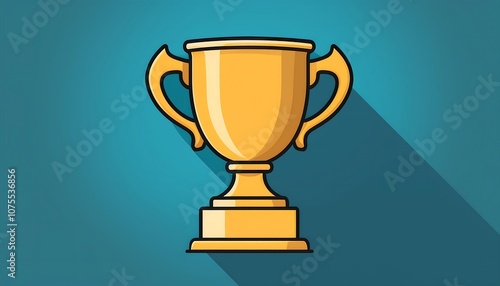  Simple flat golden trophy icon designed for apps and websites with a winner, award, or cham_1(1623)