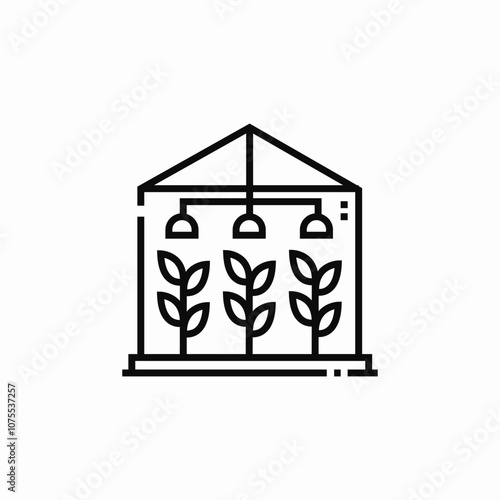 greenhouse farm plants icon sign vector