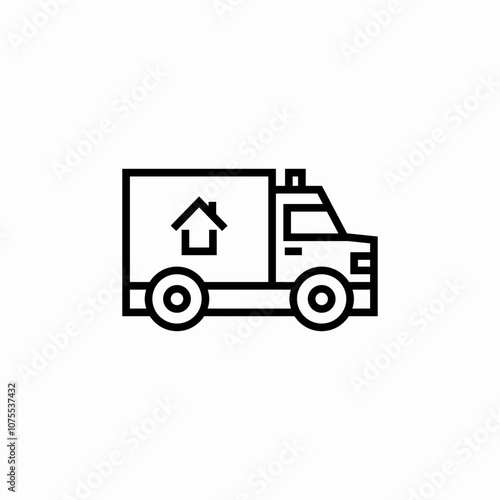 house moving truck icon sign vector