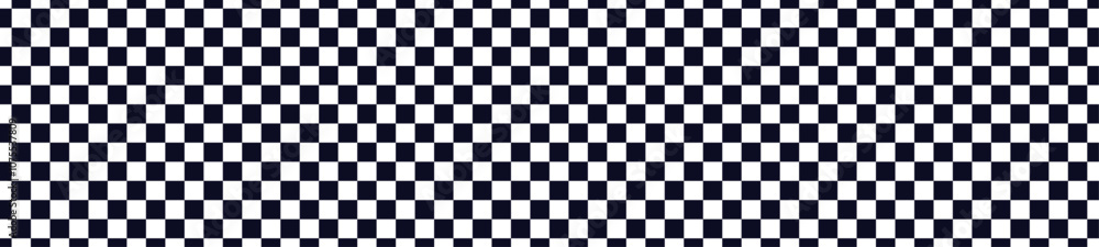 Fototapeta premium Black and white checkerboard pattern background. Classic checkered race flag car finish line or start line. Flat vector illustration isolated on white background.