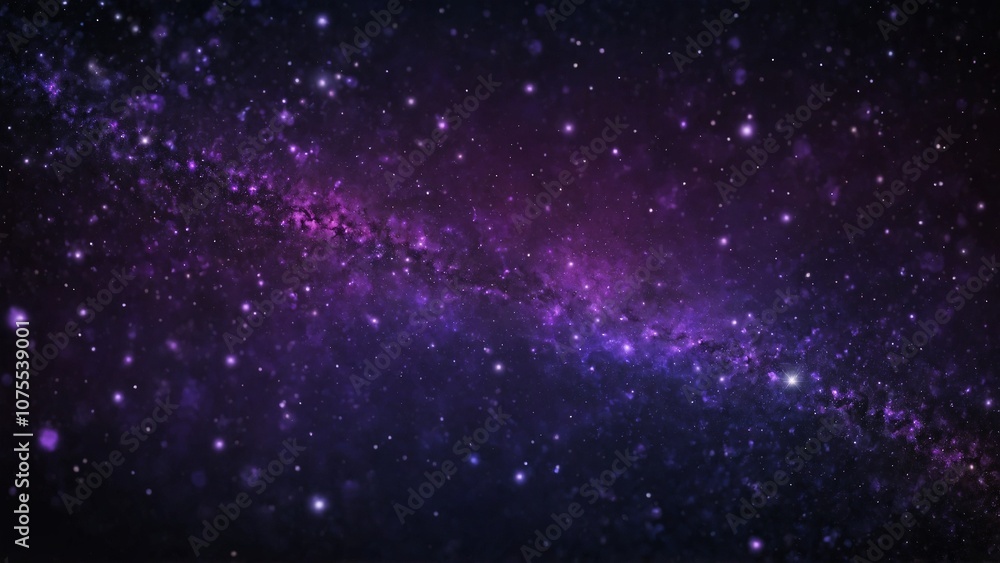 Naklejka premium Abstract purple black space galaxy starry night sky background