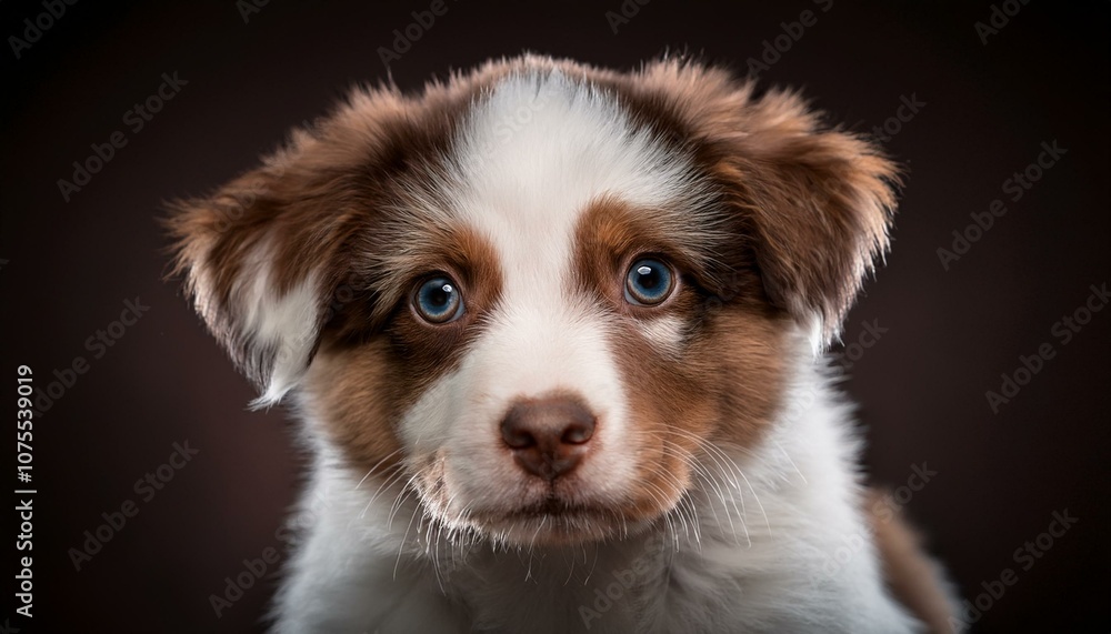 Primer plano, Retrato de la cara de un bonito cahorro de perro. Foto estudio Primer plano, Retrato de la cara de un bonito cahorro de perro. Foto estudio