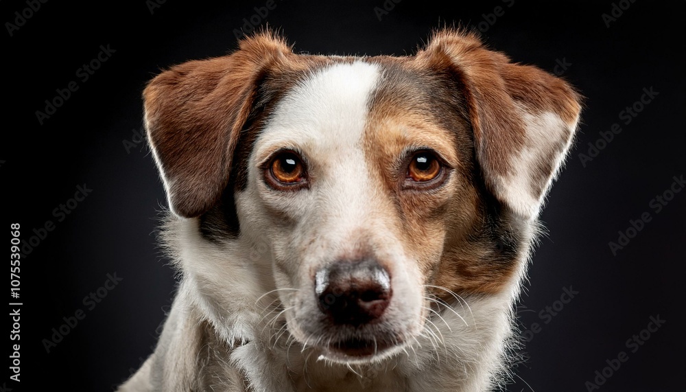 Primer plano, Retrato de la cara de un bonito perro. Foto estudio Primer plano, Retrato de la cara de un bonito perro. Foto estudio