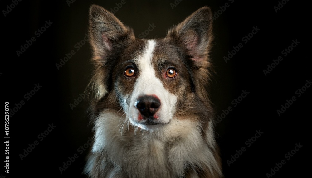 Fototapeta premium Primer plano, Retrato de la cara de un bonito perro. Foto estudio