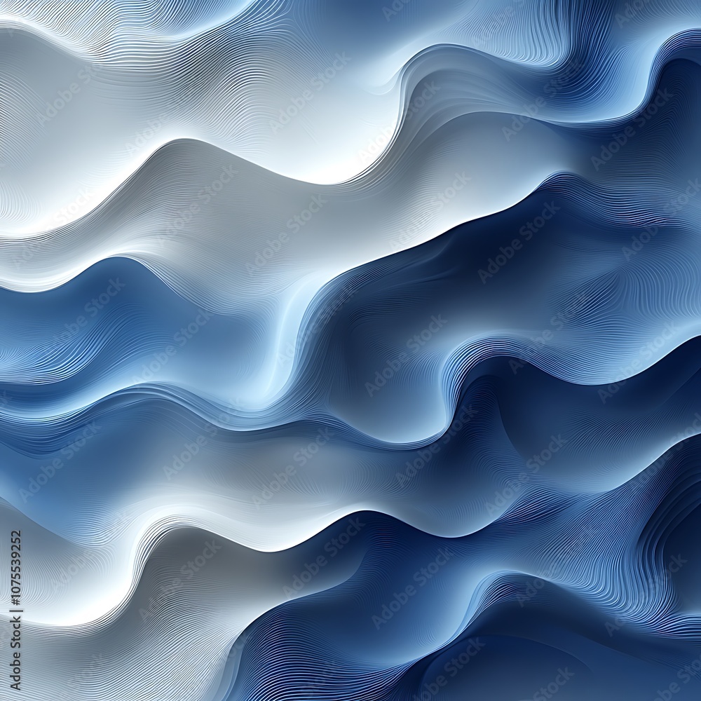 Elegant abstract wave pattern in minimalist blue and white design wallpaper Elegant abstract wave pattern in minimalist blue and white design wallpaper