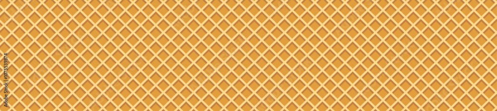 Waffle cone texture with ice cream and wafer backgrounds. Flat vector illustration isolated on white background. Waffle cone texture with ice cream and wafer backgrounds. Flat vector illustration isolated on white background.